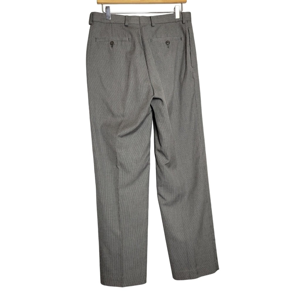 Ralph Lauren Dress Pants Mens Grey Houndstooth Flat Front Washable Trousers - Picture 2 of 7